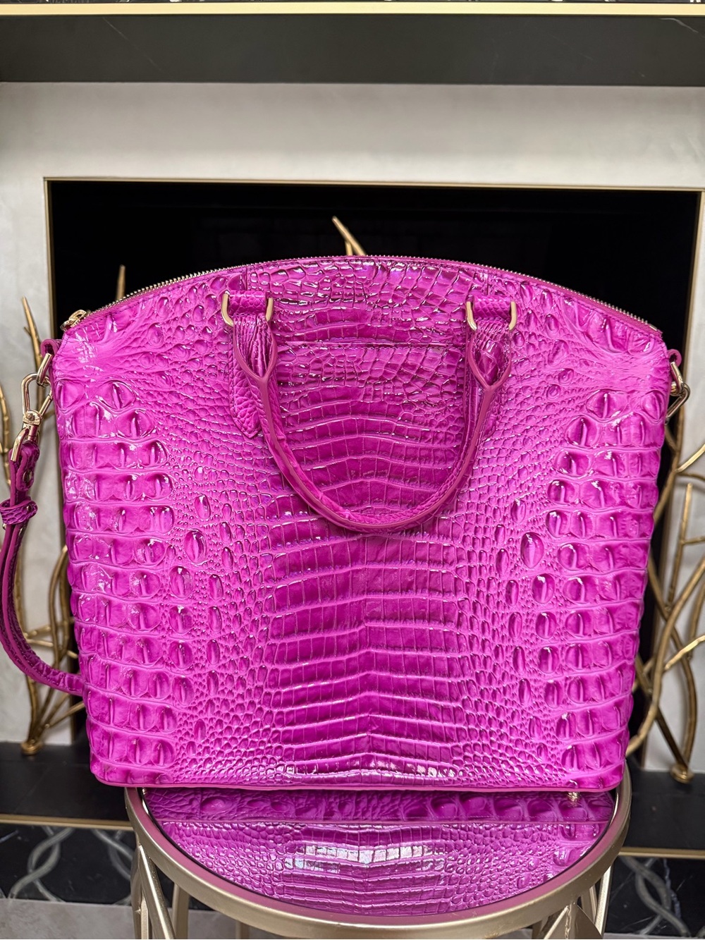 Brahmin Large Duxbury Satchel - Deep Fuchsia NWT - Picture 2 of 7
